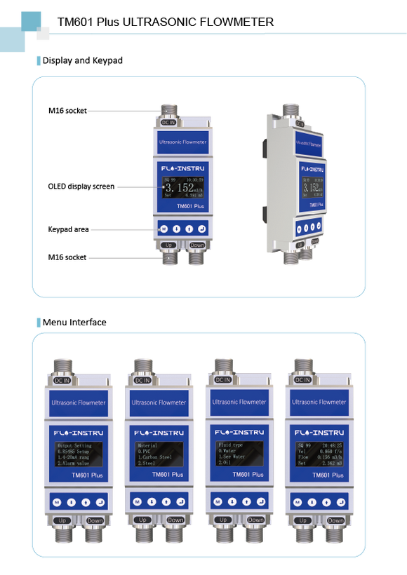 Ultrasonic Flowmeter Clamp-On – For Large Pipe TM601 Plus