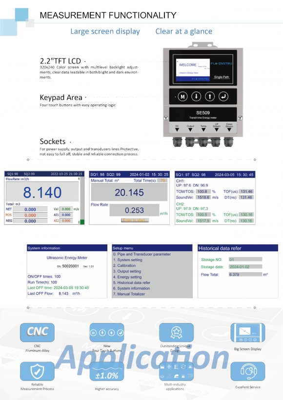 Ultrasonic Energy Meter | Clamp-On Heat & Cooling Flow Analyzer – SE509
