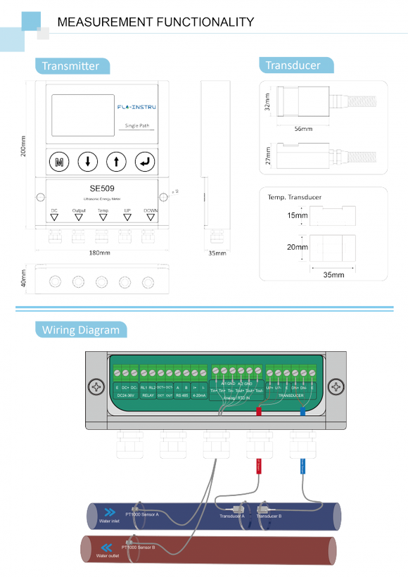 Ultrasonic Energy Meter | Clamp-On Heat & Cooling Flow Analyzer – SE509