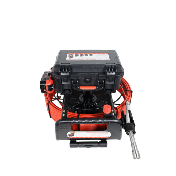 80m Pipe Inspection Camera – Sewer Drain Endoscope System with Sonde Self Levelling High Low Beam QY6689