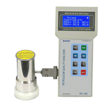 Petroleum quality analyzer with digital display on a white background