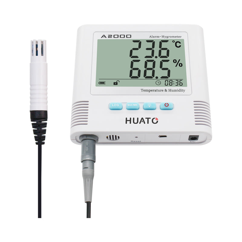 Sound & Light Alarm Thermo-Hygrometer | Temperature & Humidity Monitor with LCD Display A2000 Series