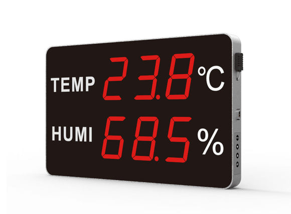 Large LED Temperature & Humidity Display | Wall-Mounted Environmental Transmitter – HE-Series