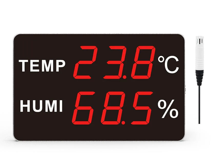 Large Digital LED Temperature and Humidity Meter – High-Visibility Wall Mounted Display Transmitter HE-Series