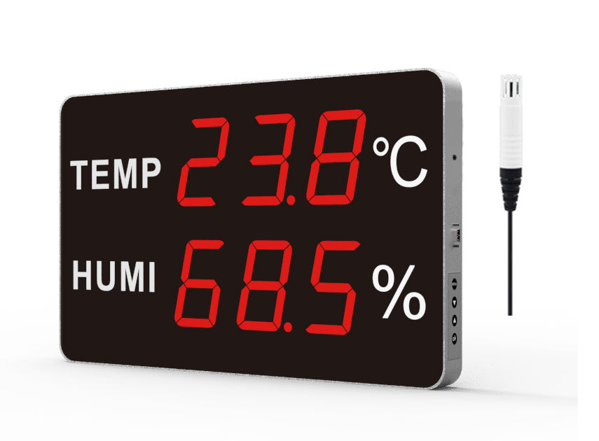 Large Digital LED Temperature and Humidity Meter – High-Visibility Wall Mounted Display Transmitter HE-Series
