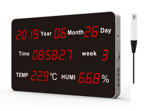 Large LED Temperature & Humidity Display | Wall-Mounted Environmental Transmitter – HE-Series