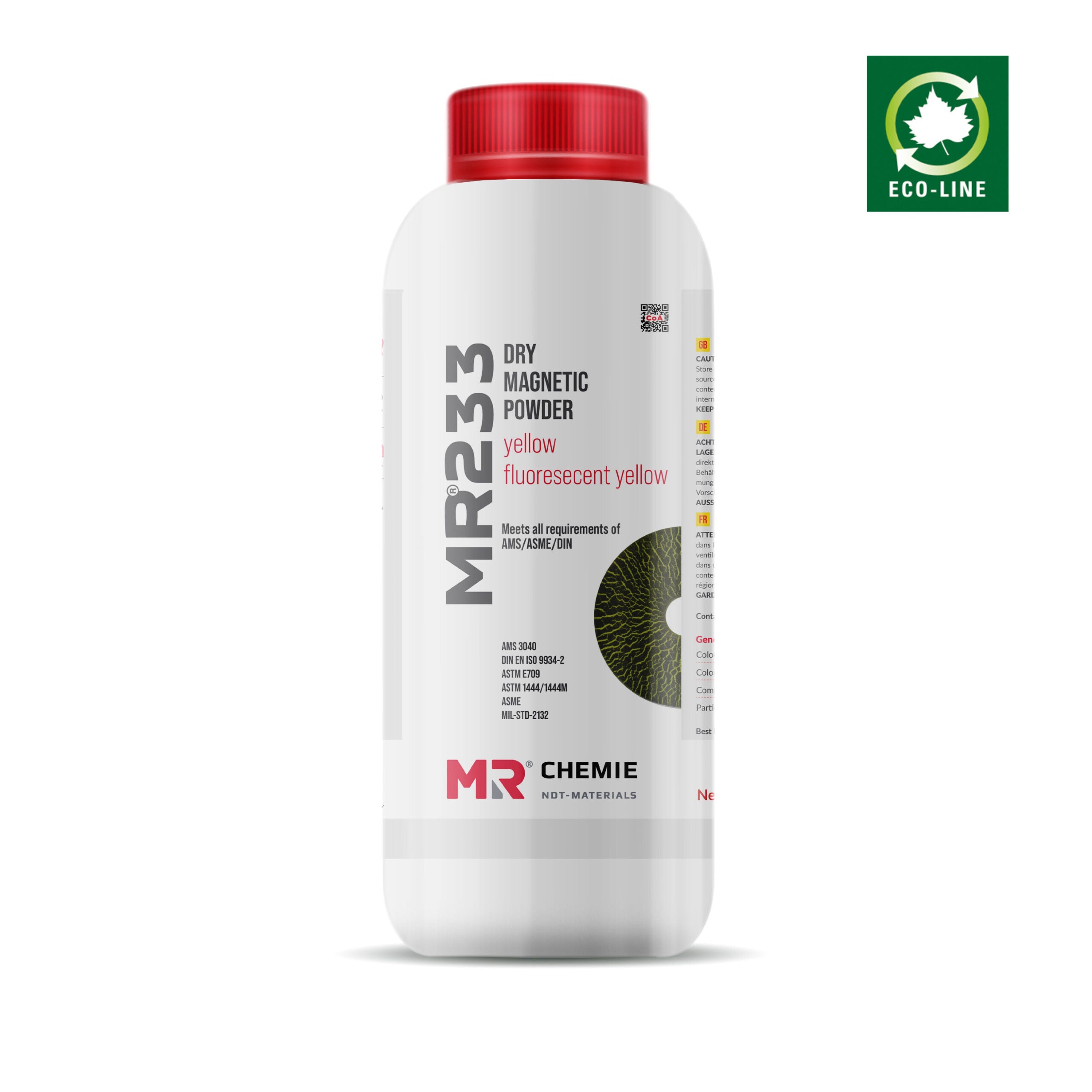 Magnetic Particle Testing (MPI) – Dry Method Powder | Yellow 1kg, Box of 8 MR233
