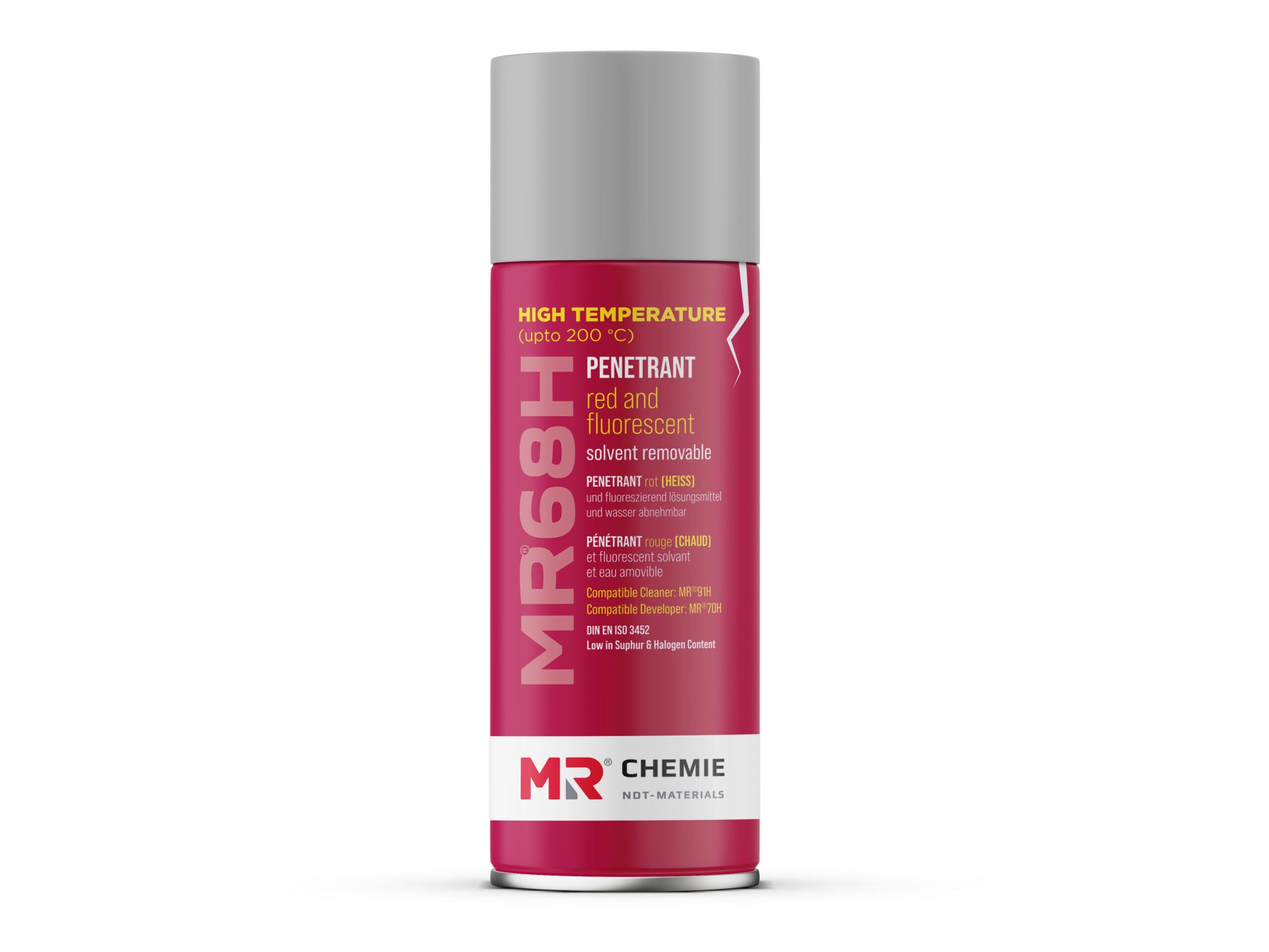 Penetrant Testing – High Temperature Penetrant | Red & Fluorescent, Solvent & Water Removable 400ml MR68H