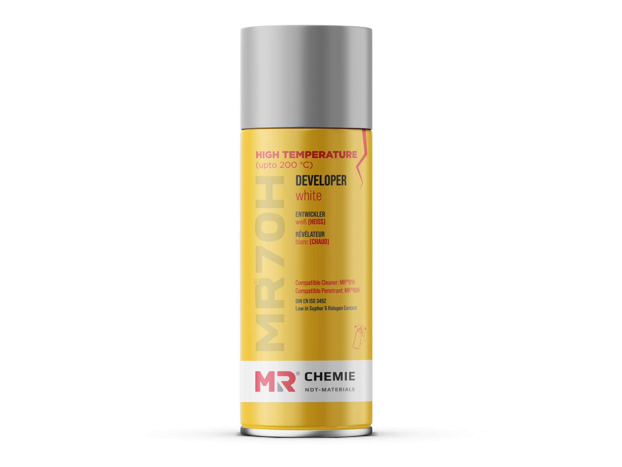Penetrant Testing – High Temperature White Developer (400ml) | Solvent & Water Removable, Non-Aqueous MR70H