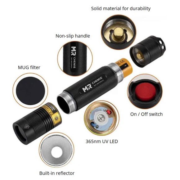 UV LED Flashlight | Rechargeable Inspection Torch MR96B