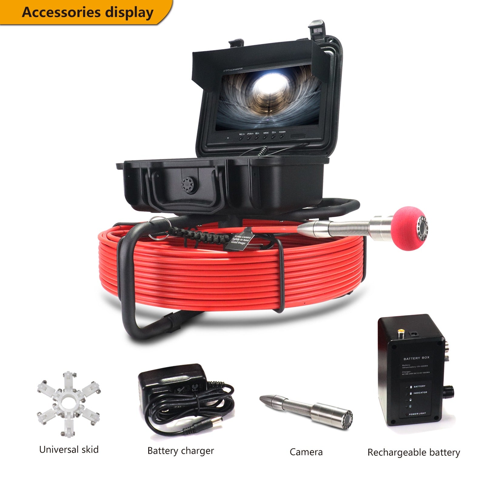Pipe Inspection Endoscope Camera 50m 100m Cable 23mm Waterproof Lens – CR110-9DX7
