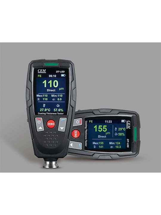 CEM DT-159 coating thickness tester display