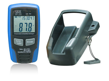 CEM DT-172 temperature and humidity data logger with mounting dock