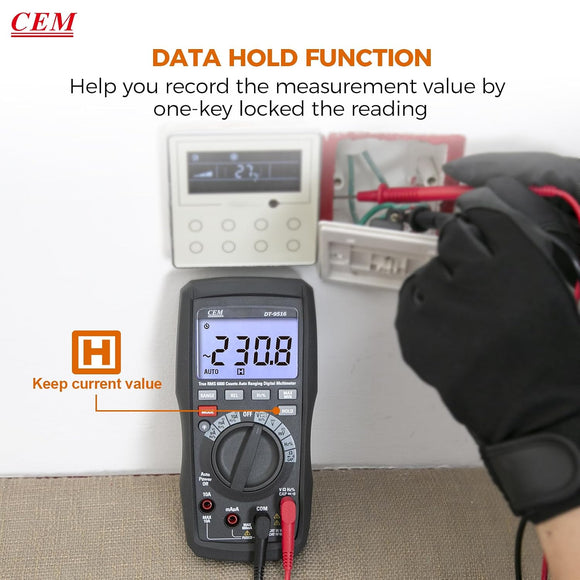 CEM DT-9515 and DT-9516 multimeter family in-use view