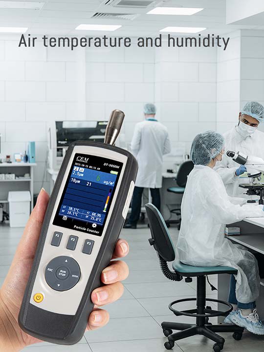 CEM DT-9850M particle counter application