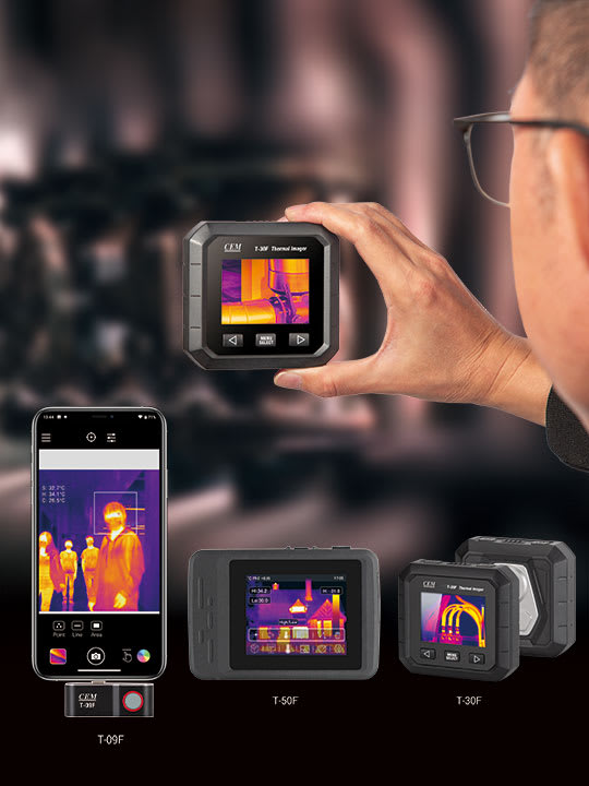 CEM T-50F portable thermal camera and companion app