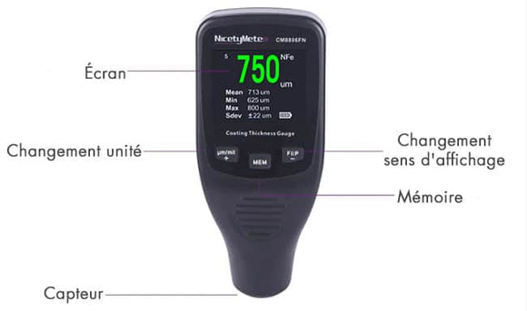 NicetyMeter CM8806FN coating thickness gauge in use