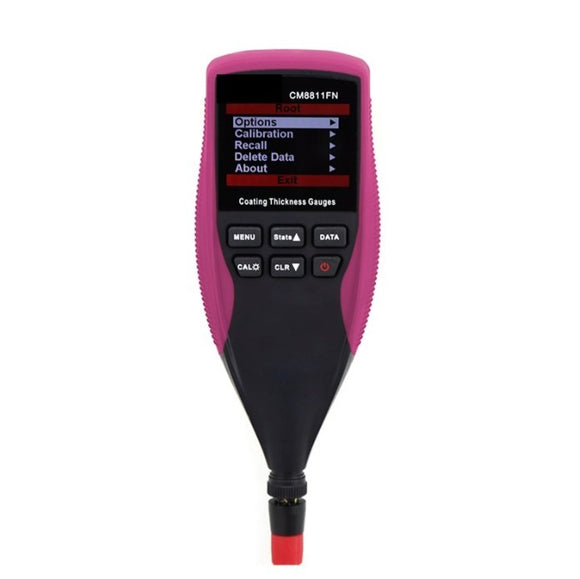 CM8811FN coating thickness gauge front view showing menu display