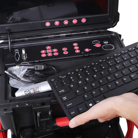 50m Pipe Inspection Camera – Sewer Drain Endoscope System with Sonde Self Levelling High Low Beam QY6688