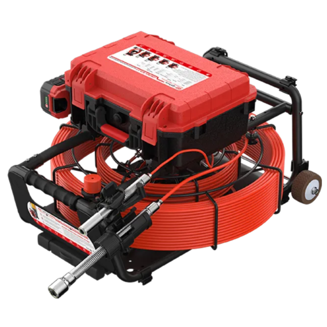 80m Dual Reel Pipe Inspection Camera 30m Inner, Sewer Camera System Self-Leveling 512Hz Sonde Compatible QY6689D - 0