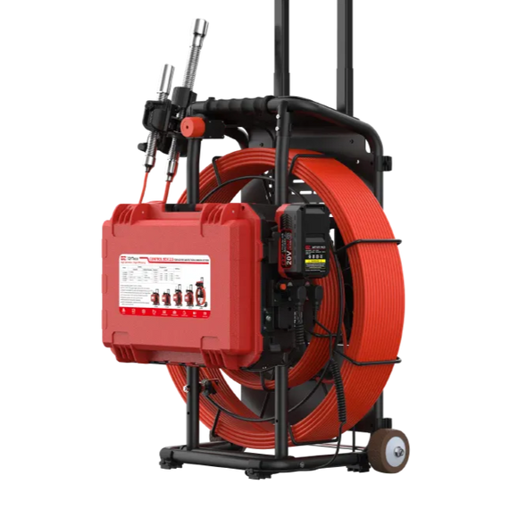 80m Dual Reel Pipe Inspection Camera 30m Inner, Sewer Camera System Self-Leveling 512Hz Sonde Compatible QY6689D