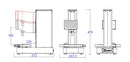 Mikrometry EHSC automatic Shore hardness tester technical drawing