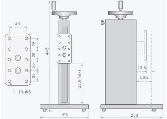 Mikrometry EST-FG1 manual force gauge test stand detail
