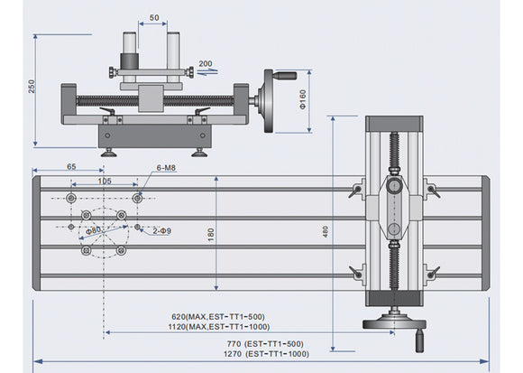 Mikrometry EST-TT1 manual torque test stand detail