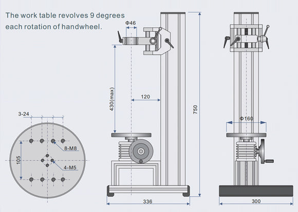 Mikrometry EST-TT2 vertical torque test stand detail