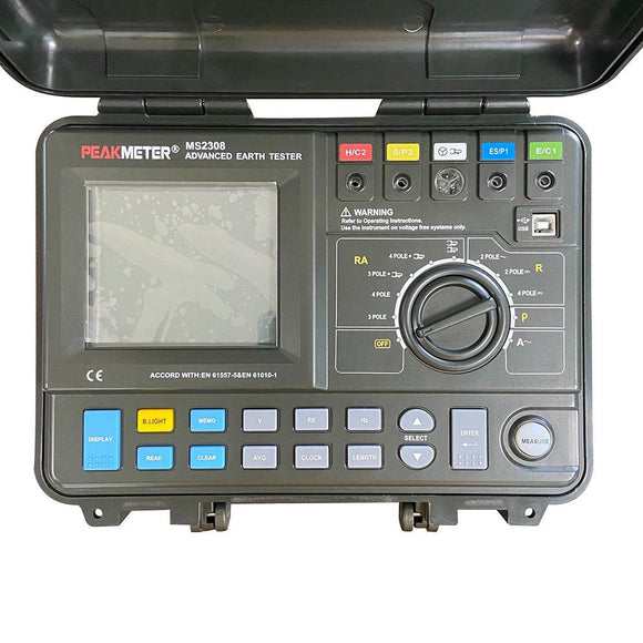 PEAKMETER MS2308 advanced earth tester in rugged case