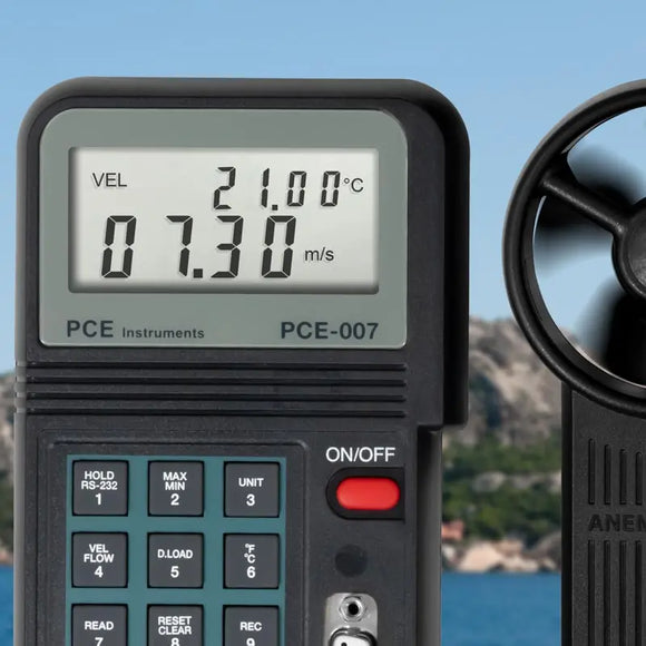 Air Velocity & Temperature Data Logger | Anemometer with USB Data Storage – PCE-007
