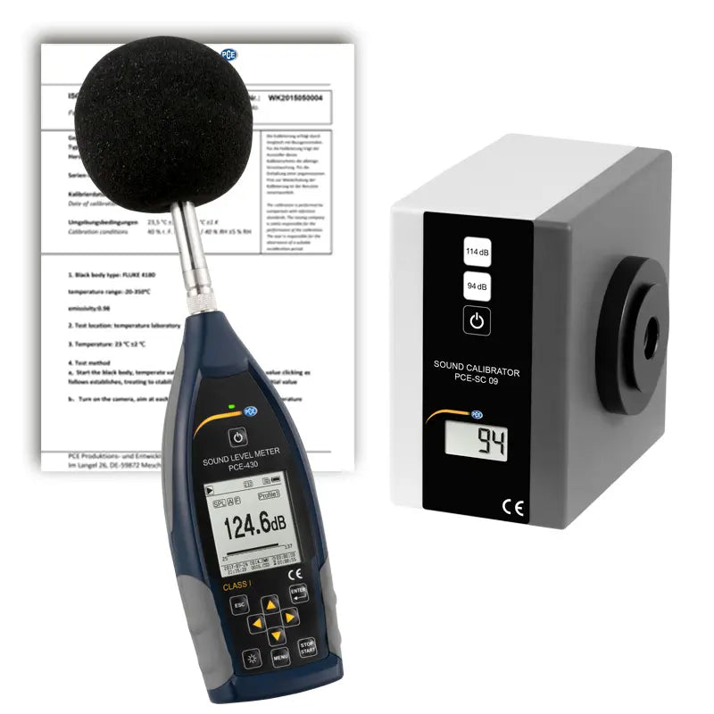 Class 1 Sound Level Meter PCE-430 with Calibrator