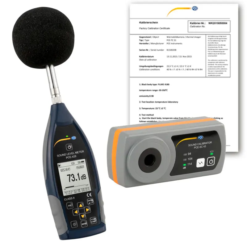 Class 2 SPL Meter PCE-428-KIT-N with Sound Calibrator