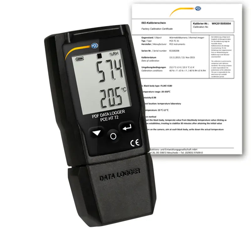 Data Logger for Temperature and Humidity PCE-HT 72-ICA incl ISO Calibration Cert