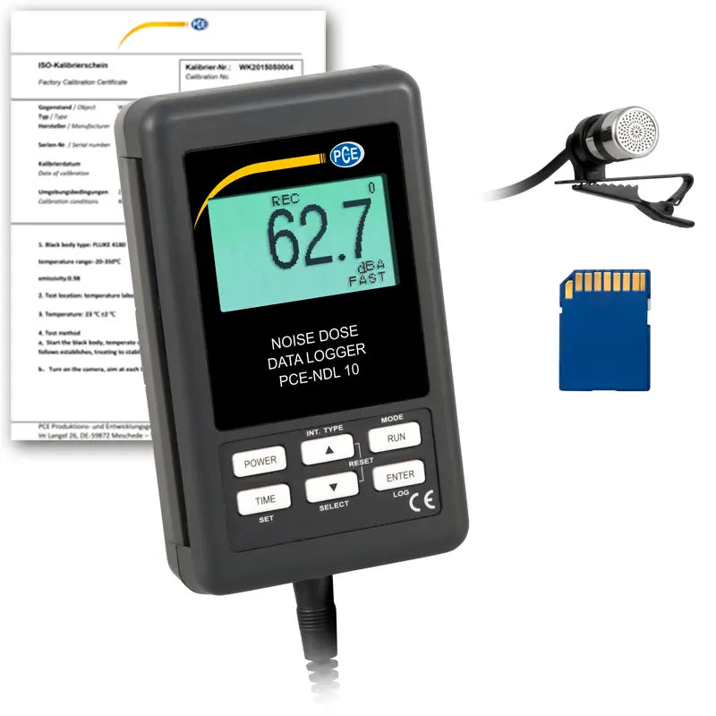 Data-Logging Decibel Meter PCE-NDL 10-ICA incl. ISO Calibration Certificate