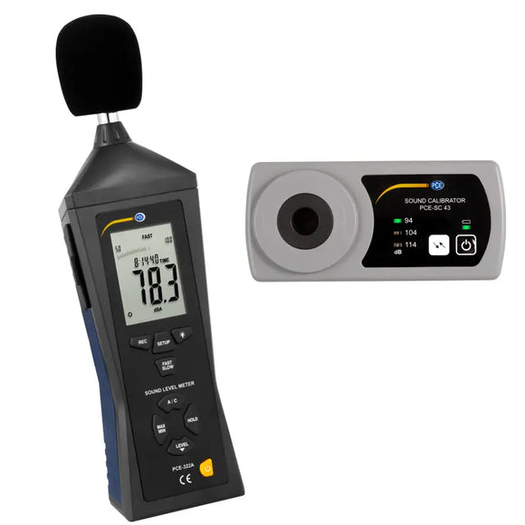 Decibel Meter | Sound Level Analyzer with Calibrator – PCE-322-SC43