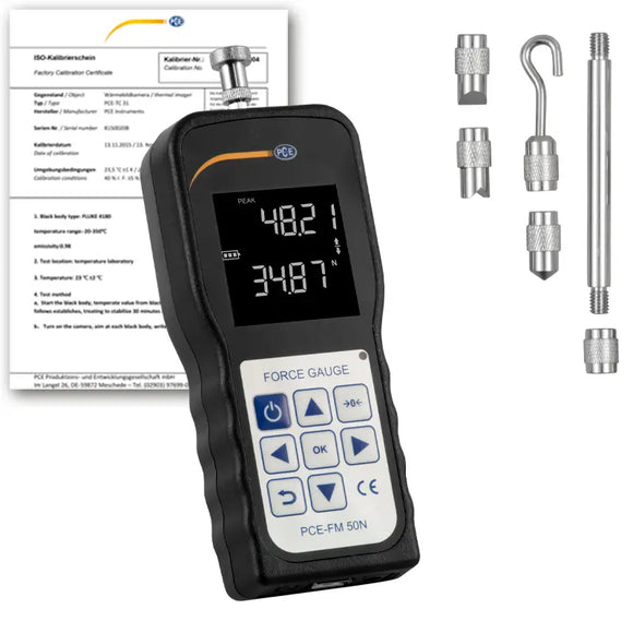 Force Gauge | Digital Force Tester (50/200/500N Range) – PCE-FM Series
