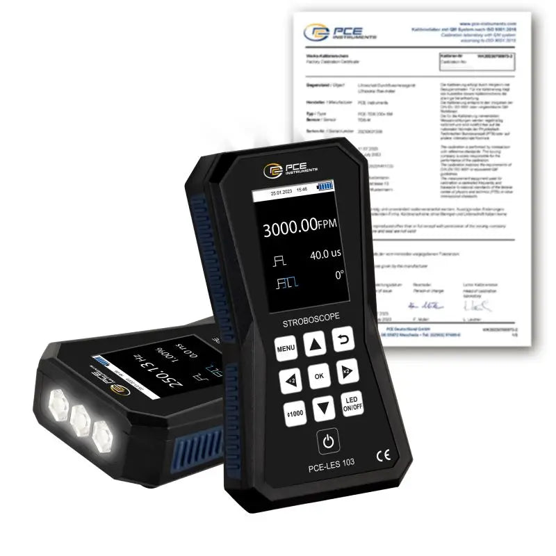 Stroboscope PCE-LES 103-ICA incl. ISO-Calibration Certificate