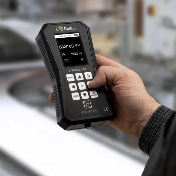 Stroboscope | LED Flash Frequency Meter incl. ISO Calibration Certificate – PCE-LES 103-ICA