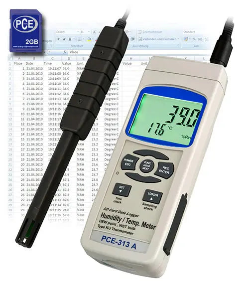 Temperature Data Logger PCE-313A-ICA incl. ISO Calibration Certificate