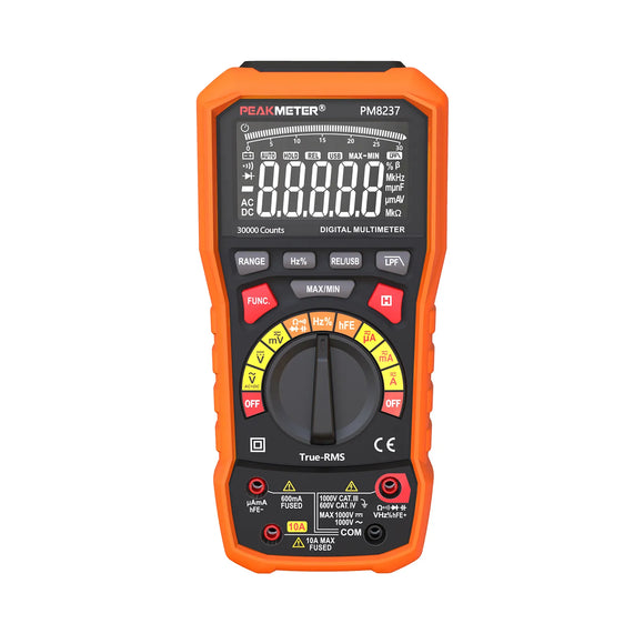 PEAKMETER PM8237 30000-count True RMS digital multimeter front view